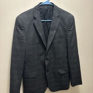 Versace Men's Dark Gray Plaid Sport Coat